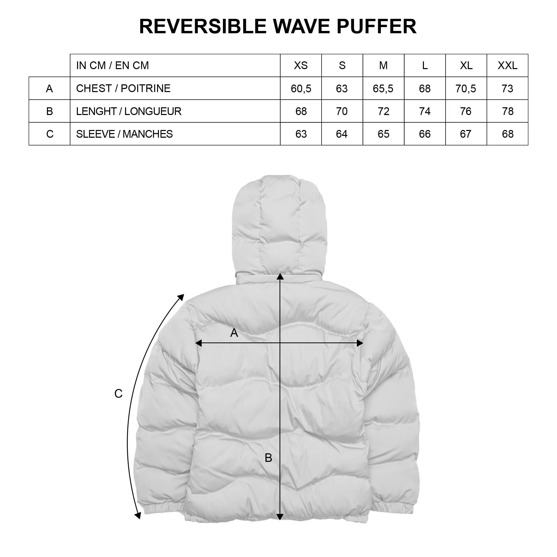 Wave Reversible Size Guide