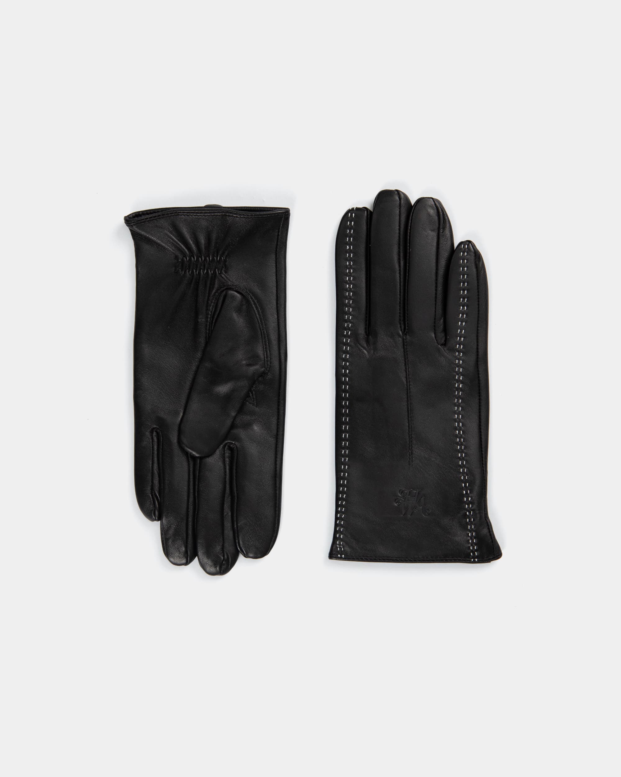 Monogram logo leather gloves