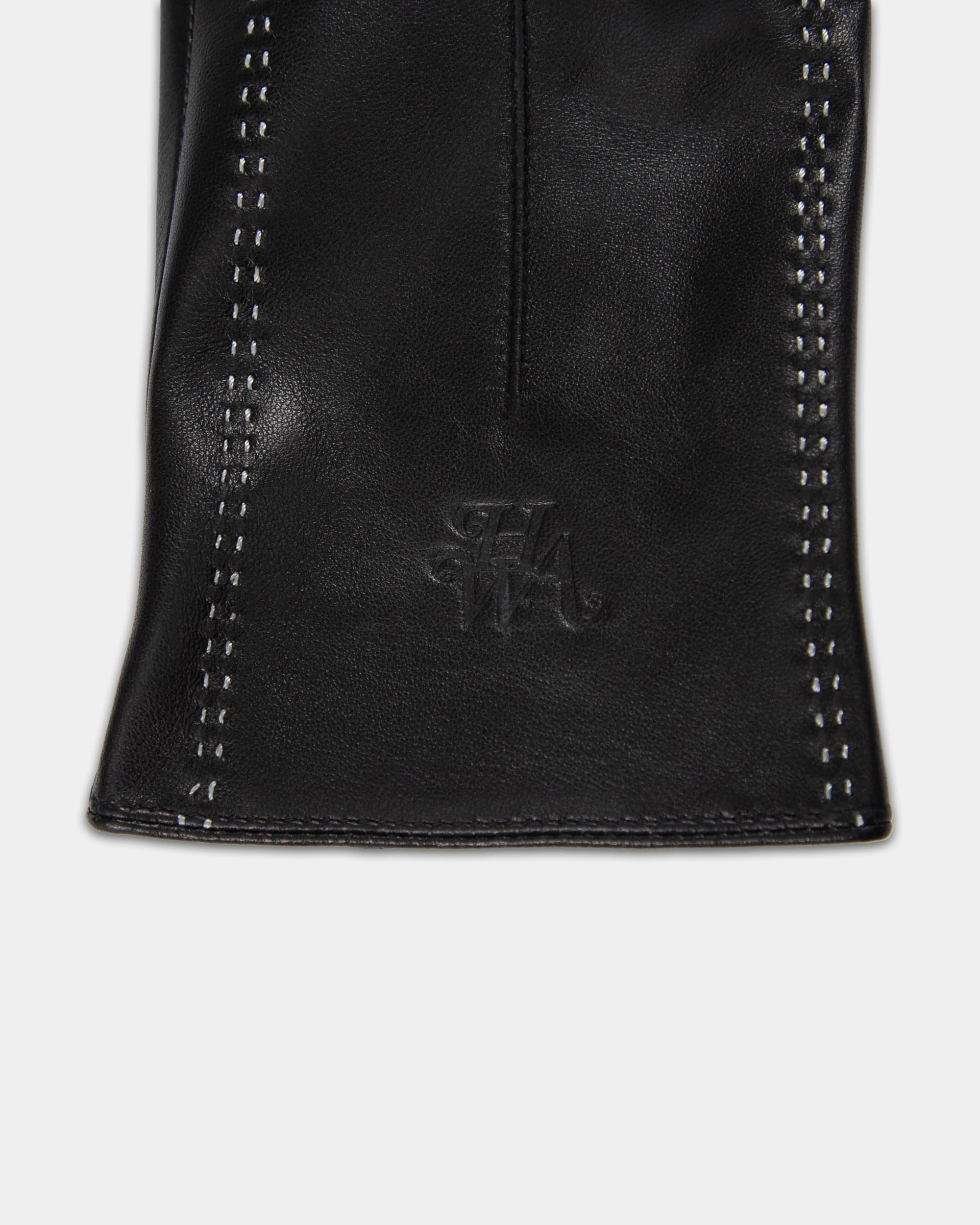 Monogram logo leather gloves
