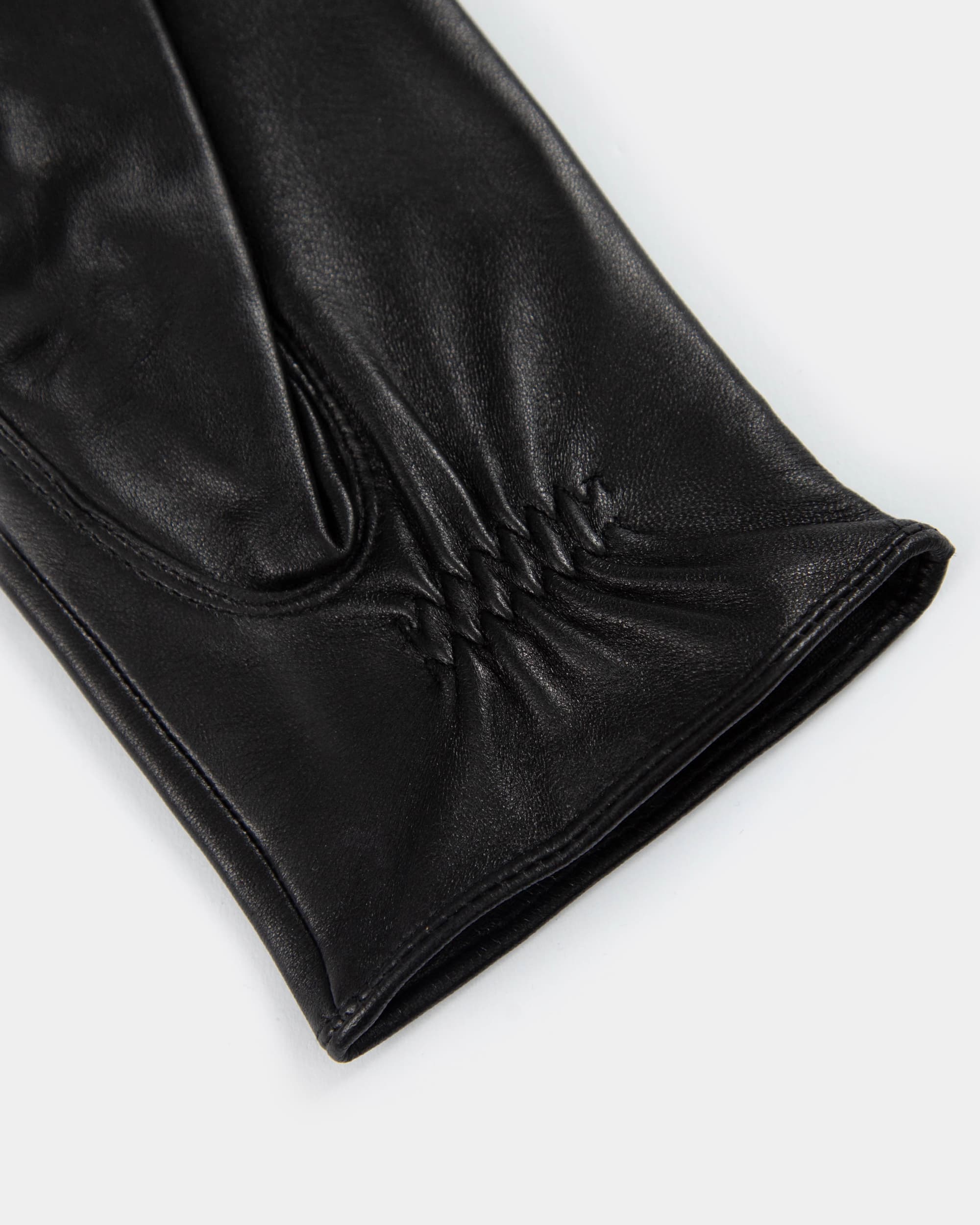 Monogram logo leather gloves