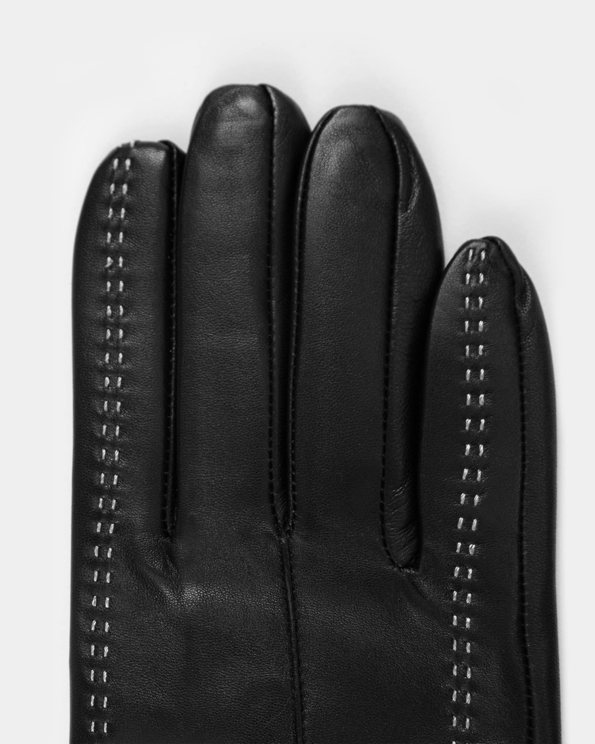 Monogram logo leather gloves