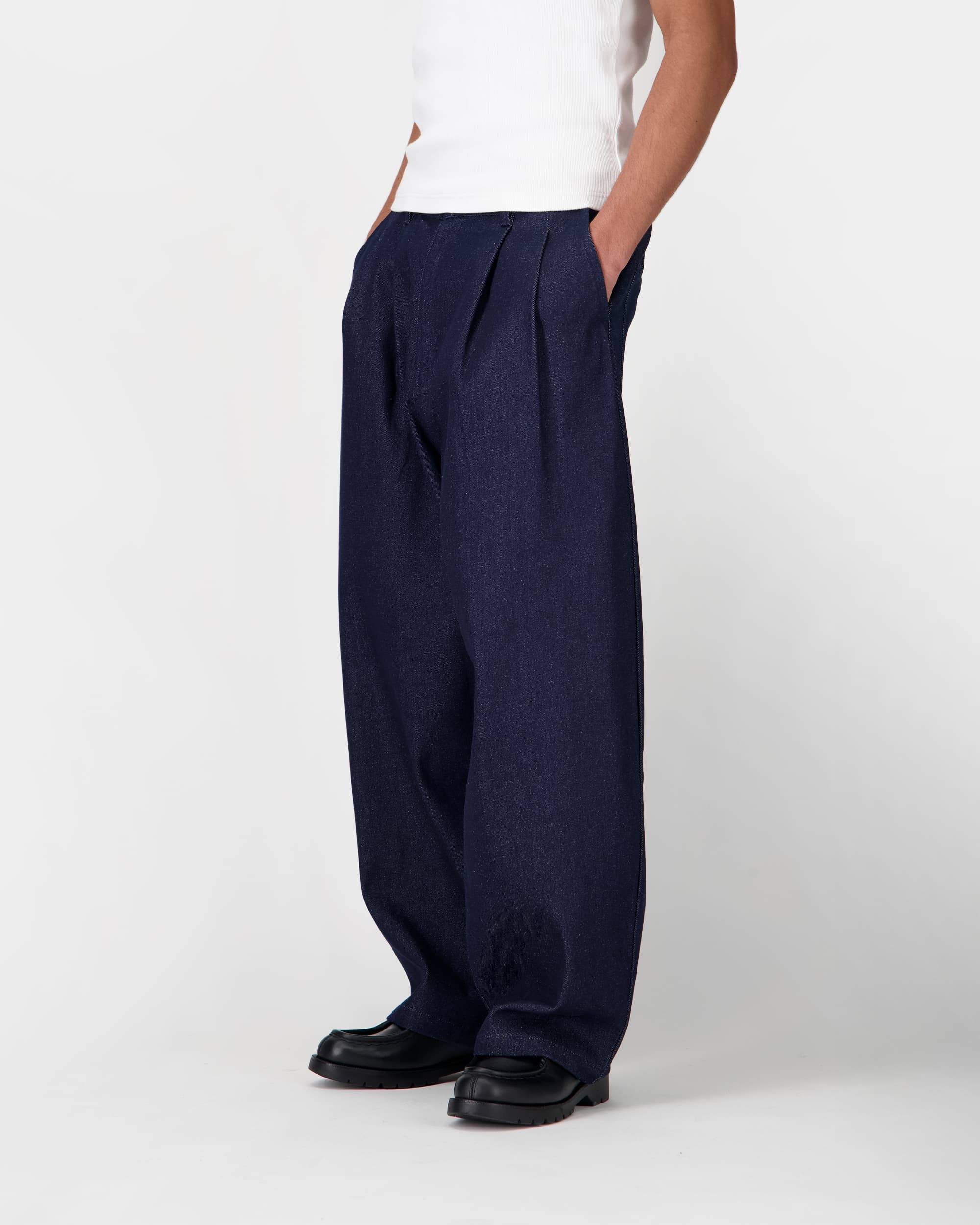 Pleated Onigiri Jeans - Indigo