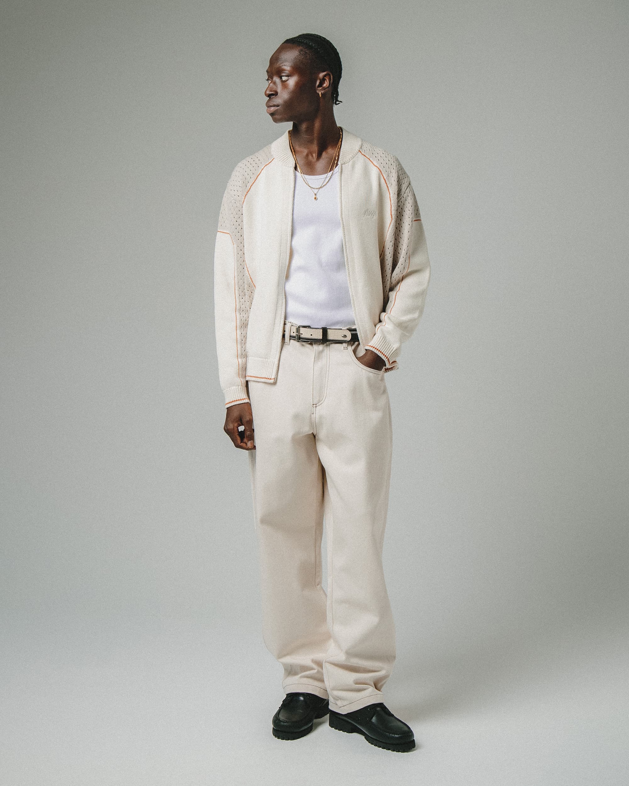Heritage Zip-Up Vest - Off White
