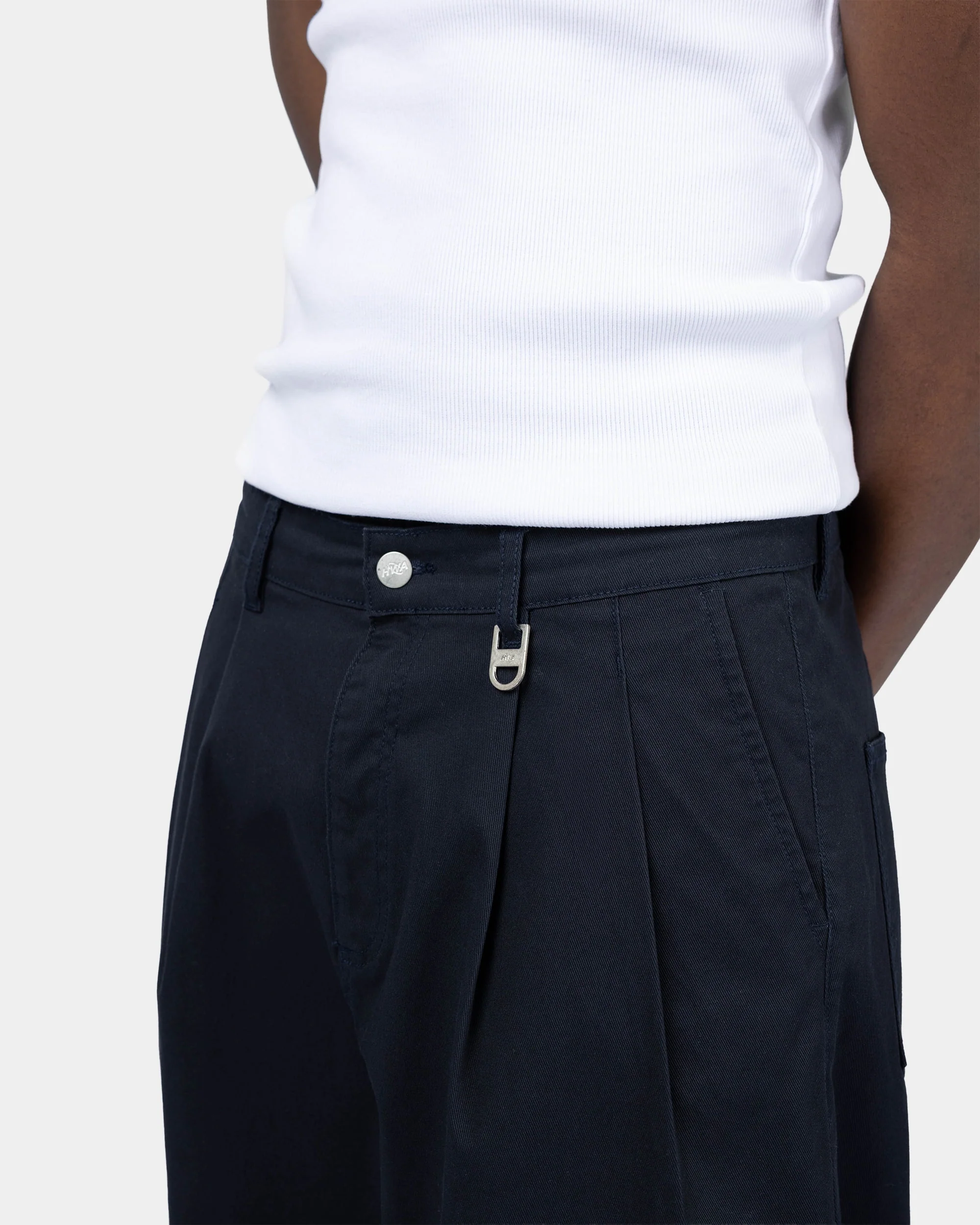 Pleated Onigiri Trousers - Navy