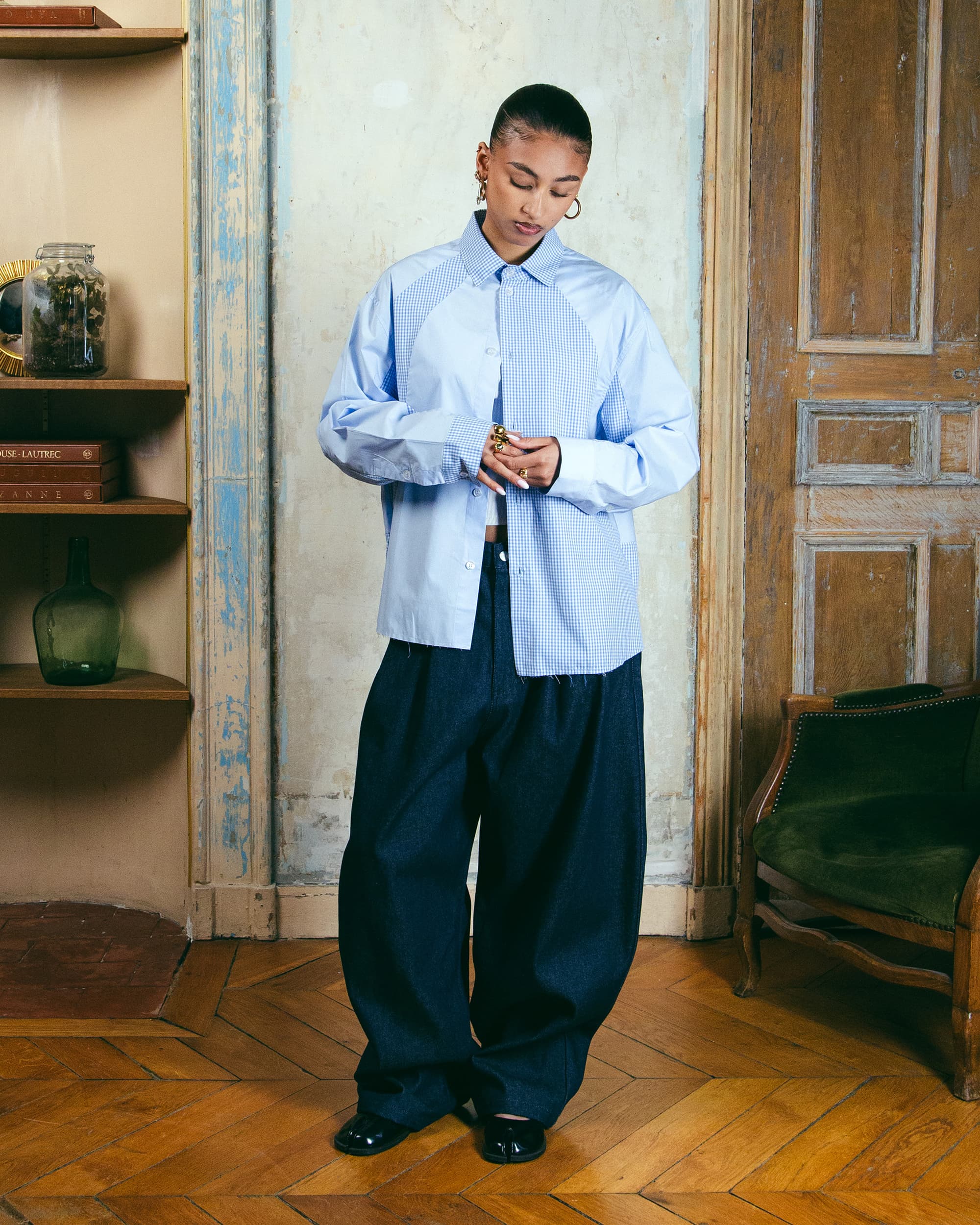 Pleated Onigiri Jeans - Indigo