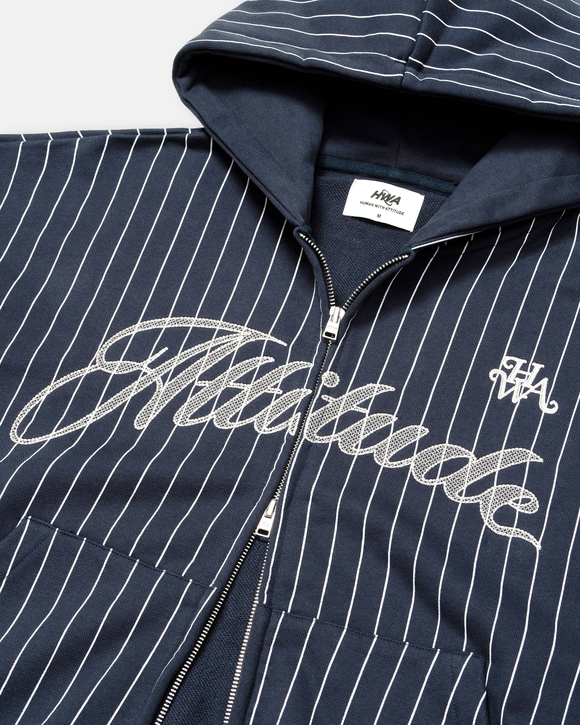 Baseball Zip-Up Hoodie - Blue