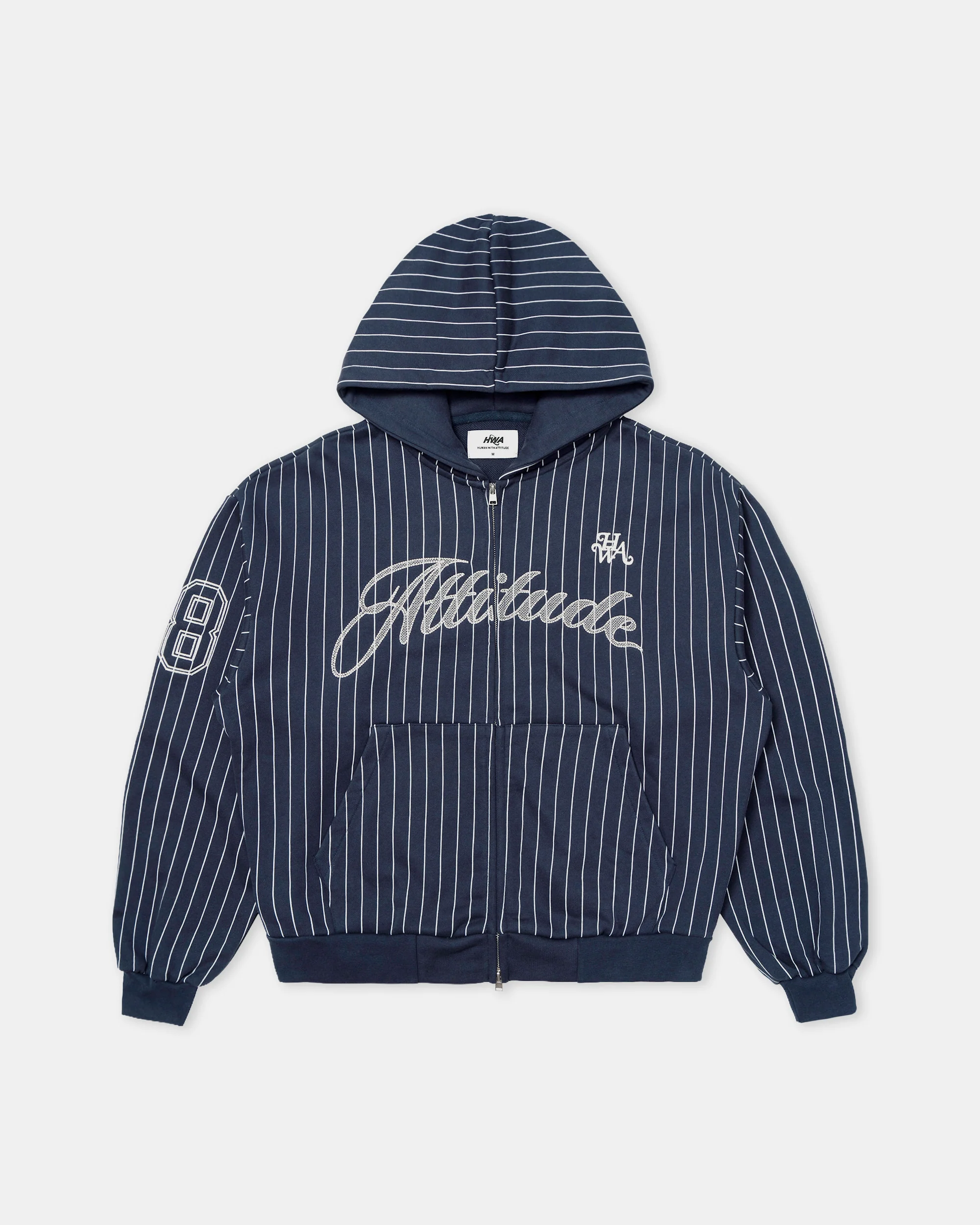 Baseball Zip-Up Hoodie - Blue
