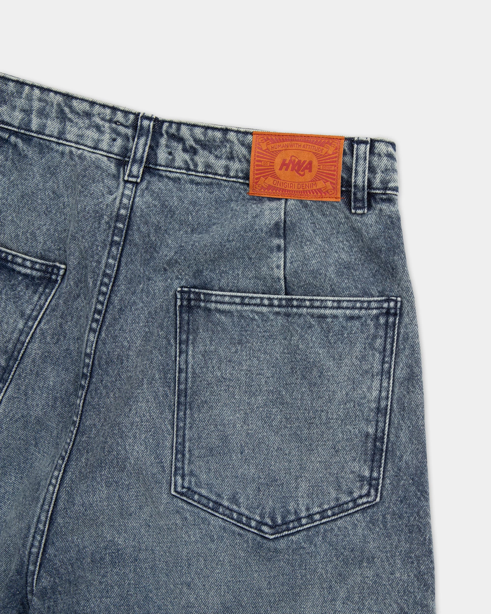 Pleated Onigiri Jeans - Washed Indigo