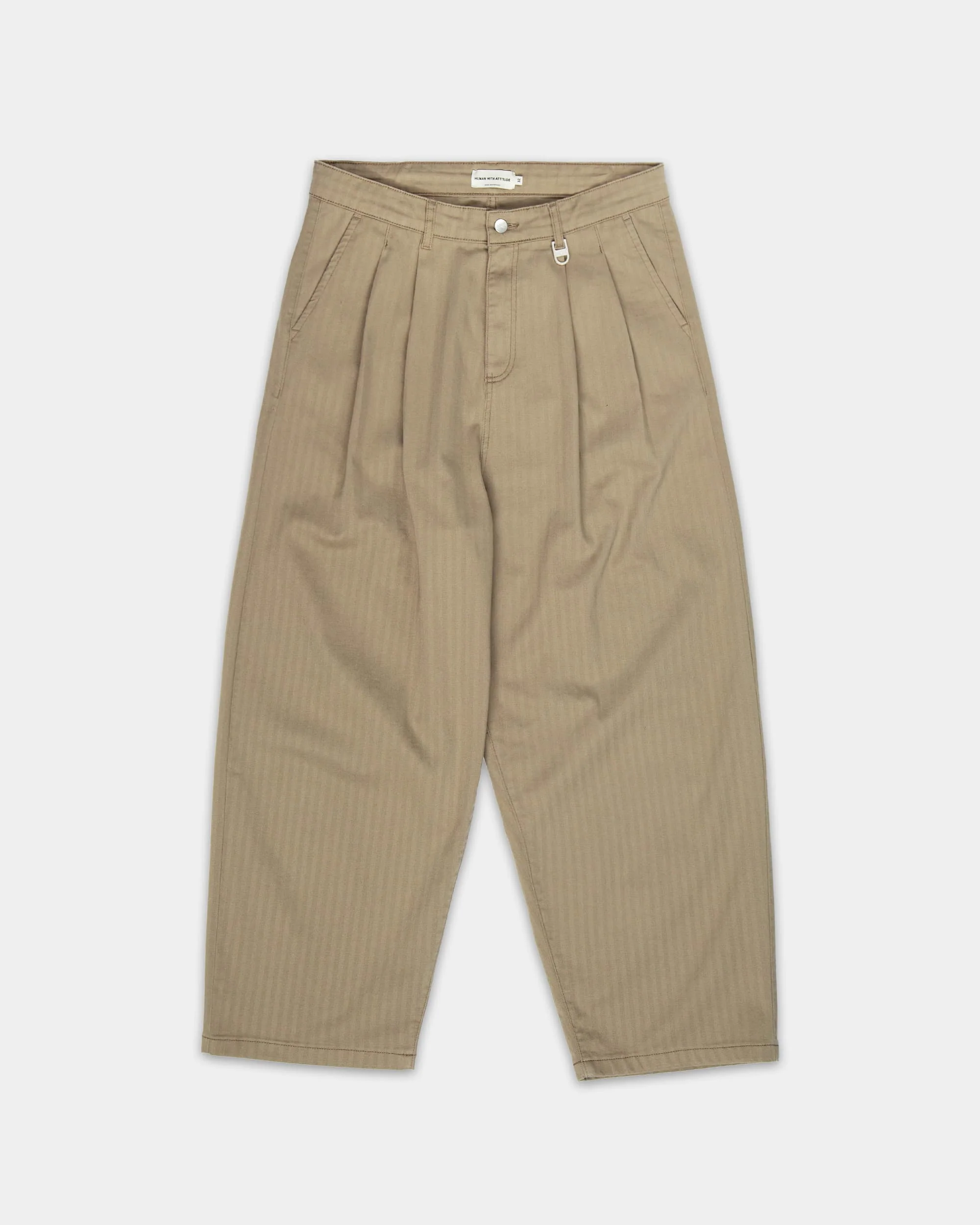 Pleated Onigiri Herringbone Trousers