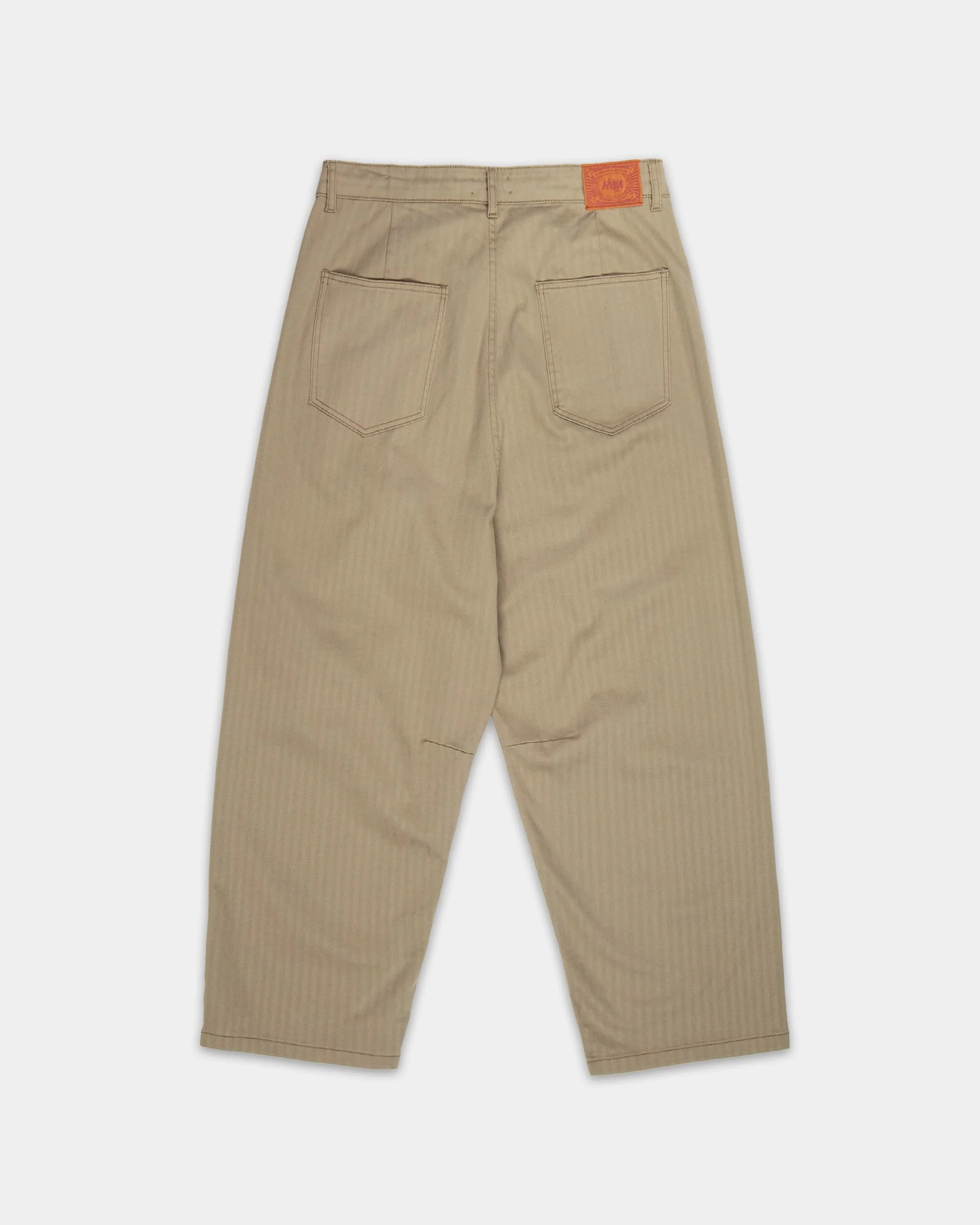 Pleated Onigiri Herringbone Trousers