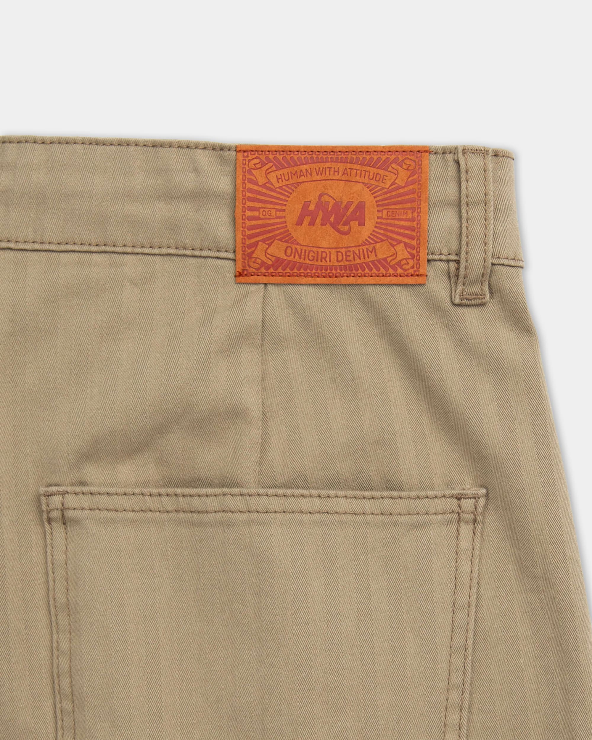 Pleated Onigiri Herringbone Trousers