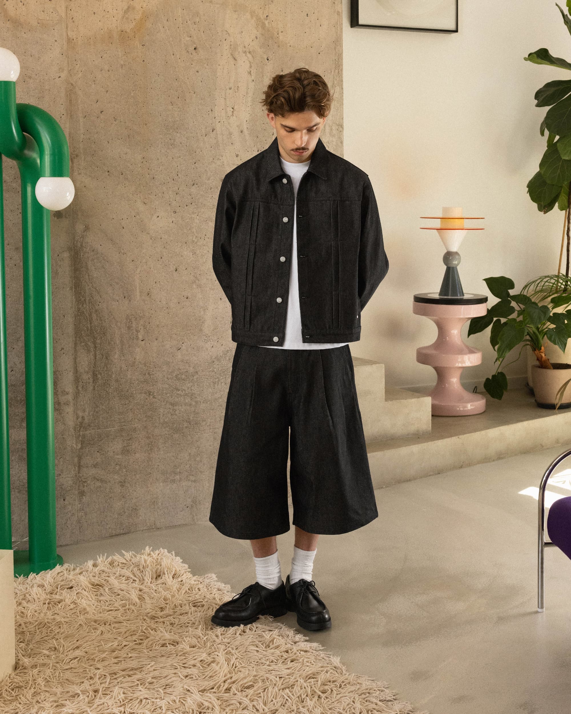 Onigiri Denim Jacket - Raw Black
