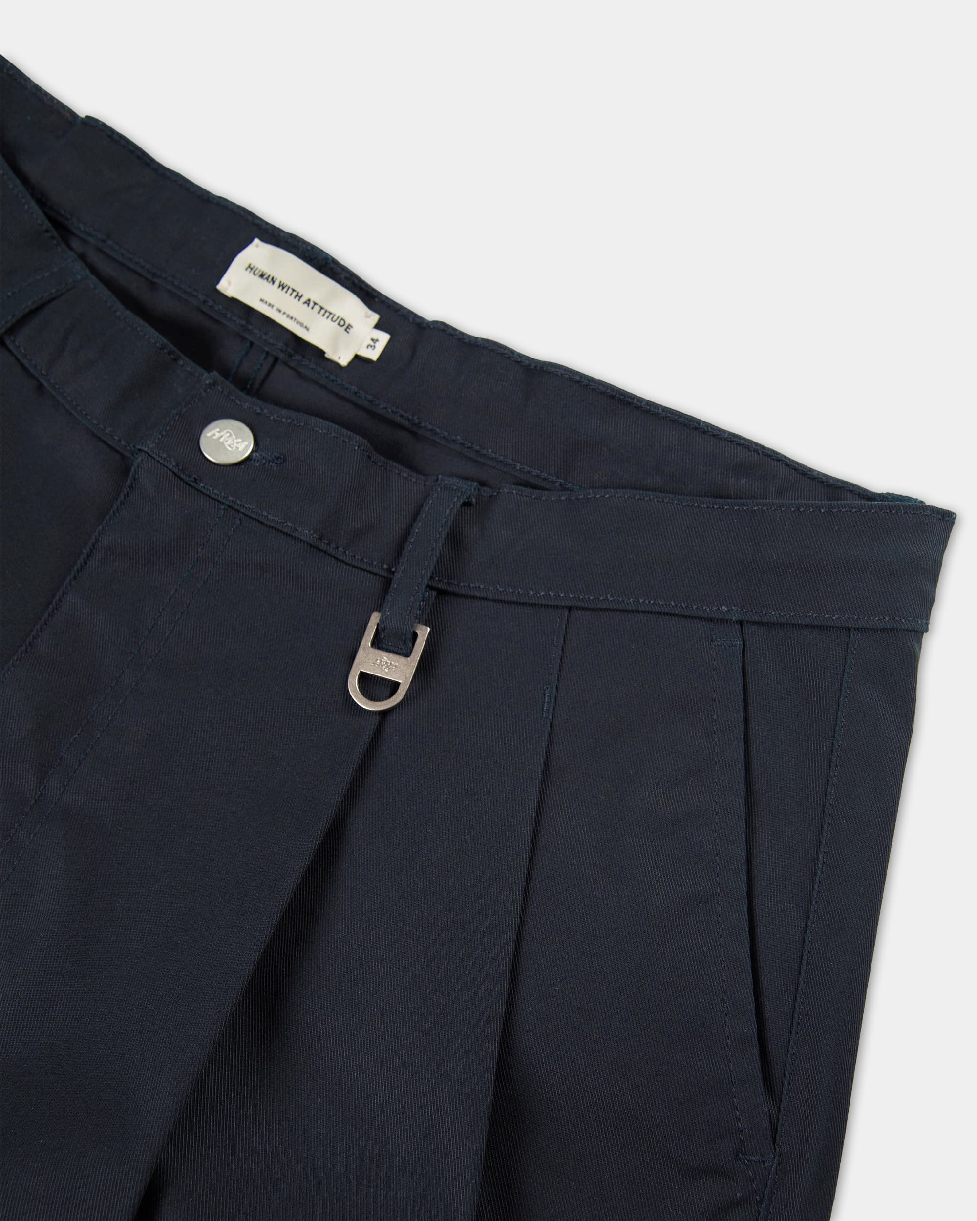 Pleated Onigiri Trousers - Navy
