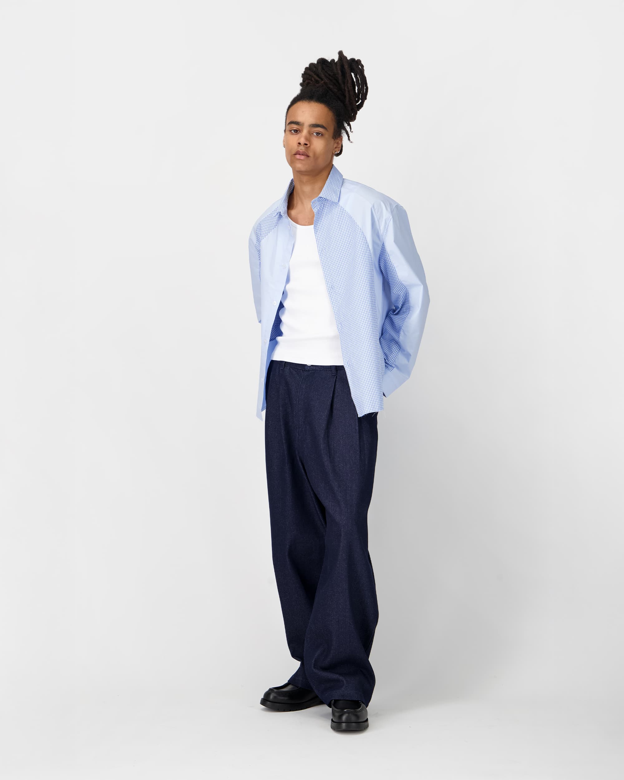 Pleated Onigiri Jeans - Indigo