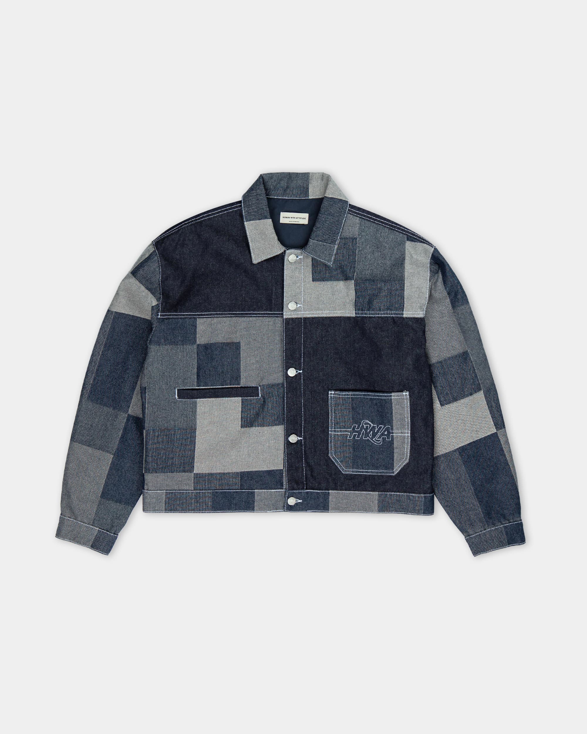 Patchwork Denim Jacket - Indigo