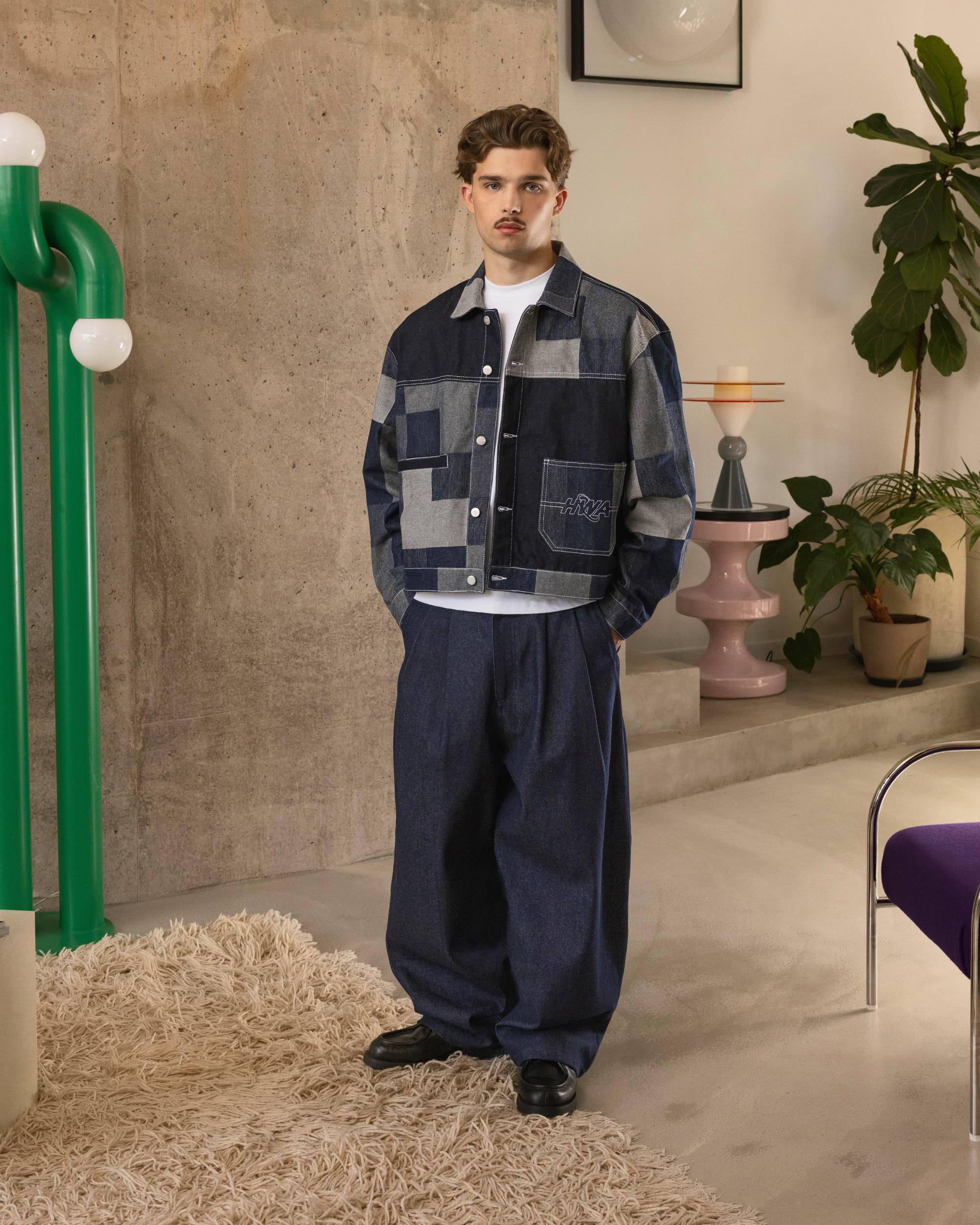 Patchwork Denim Jacket - Indigo