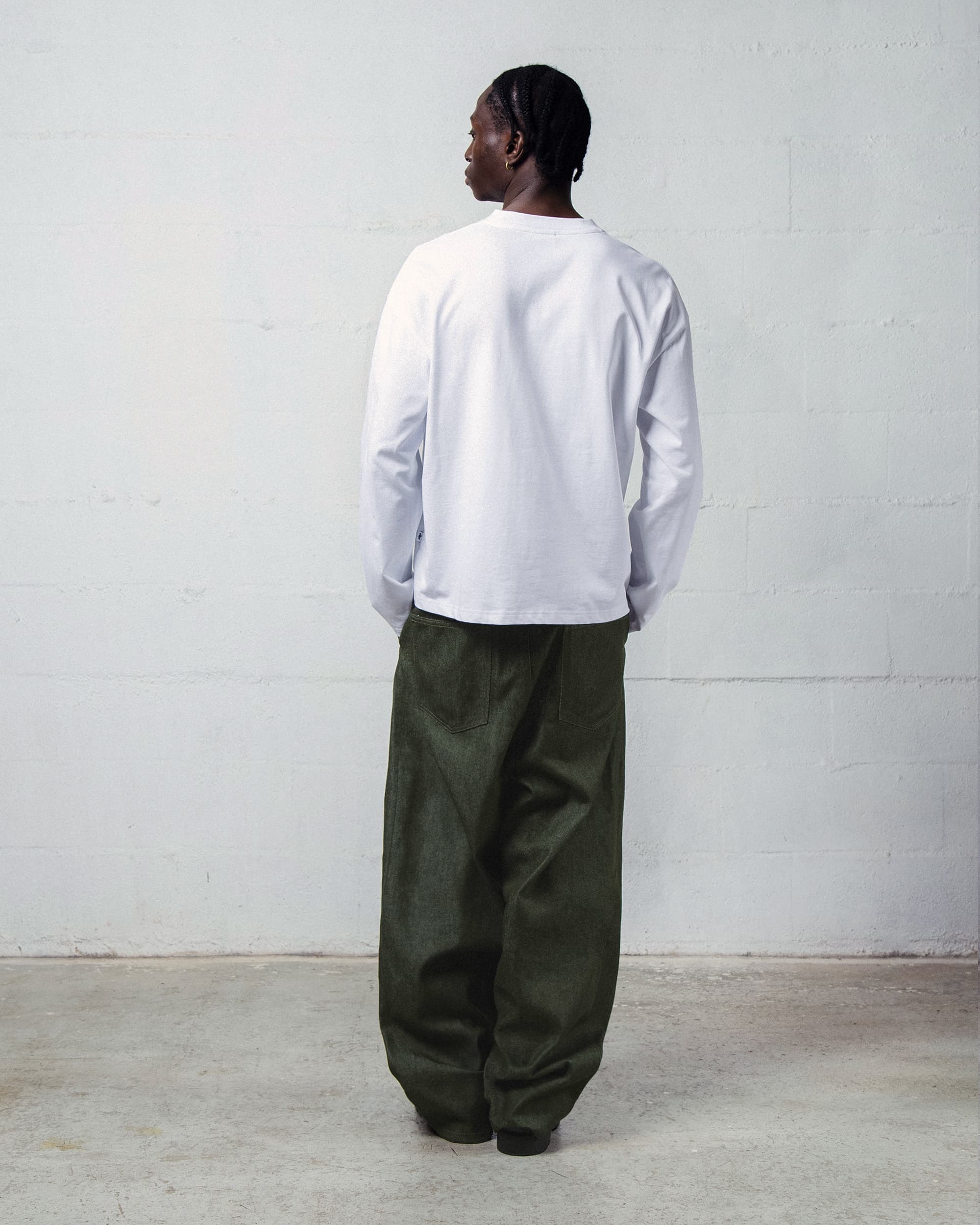 Pleated Onigiri Jeans - Raw Green