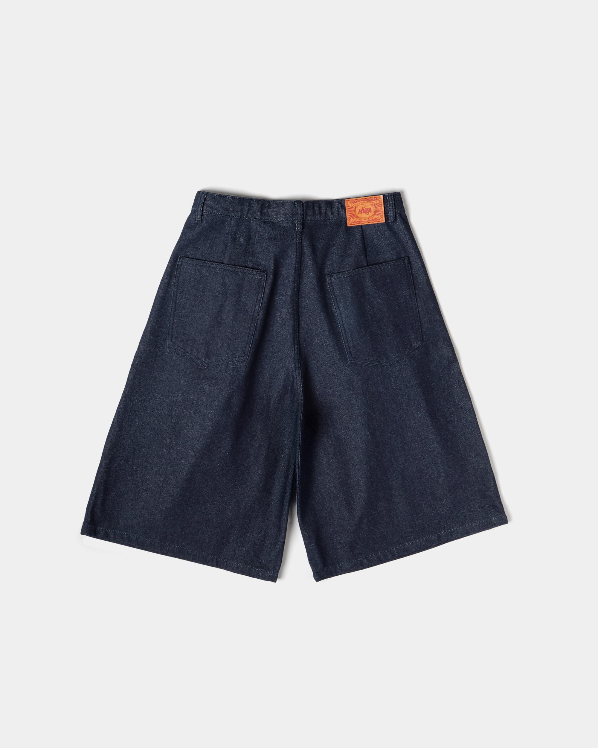 Pleated Onigiri Jorts - Raw Indigo