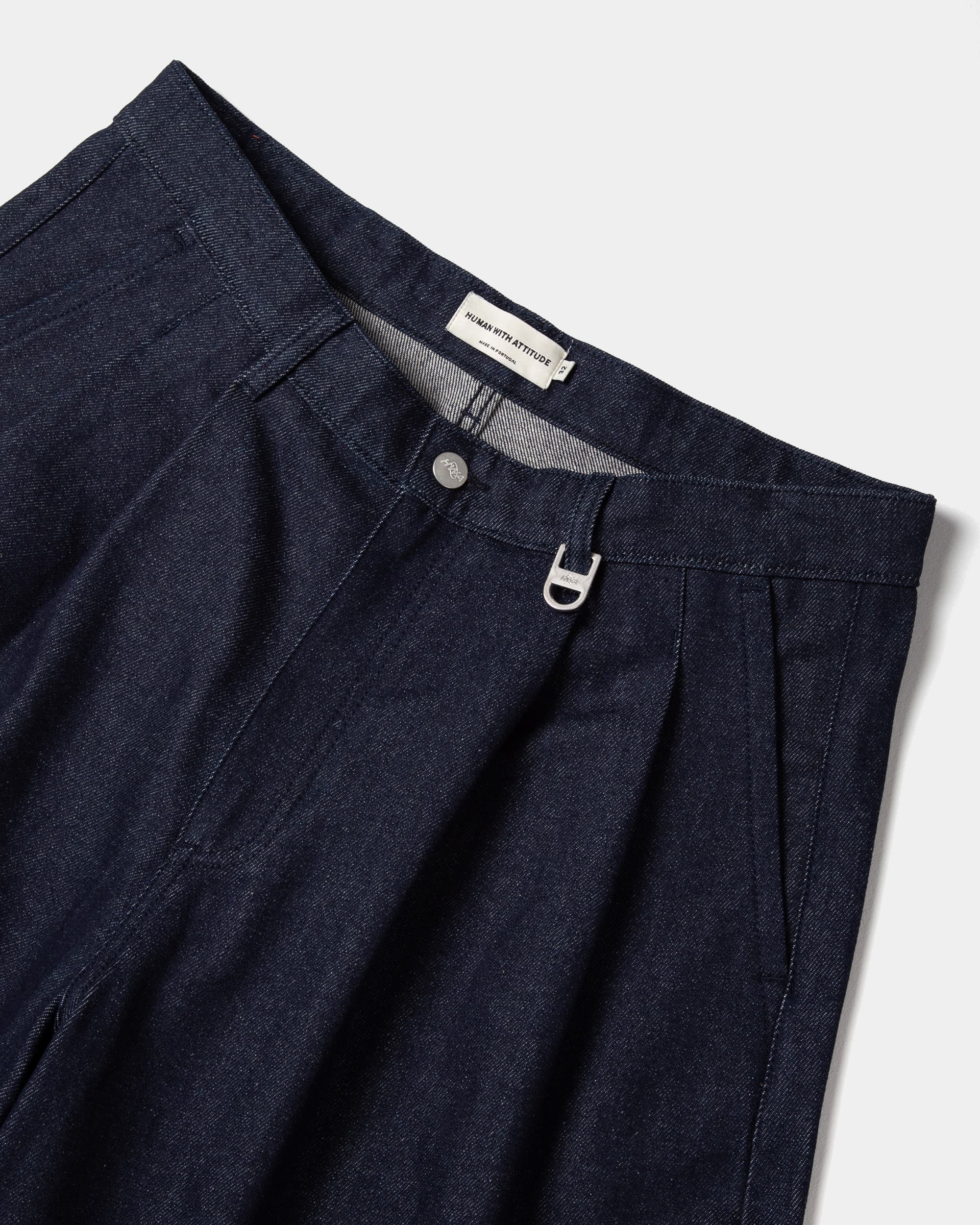 Pleated Onigiri Jorts - Raw Indigo