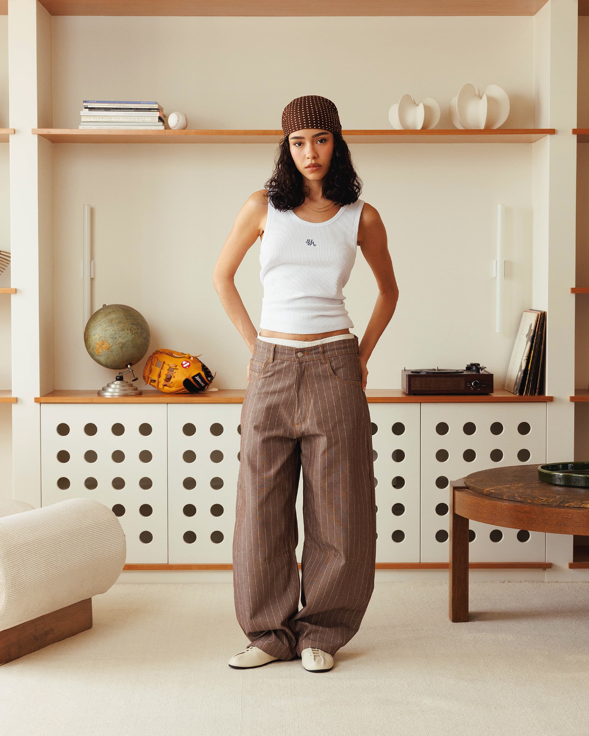 Saiko Pinstripe Jeans - Brown