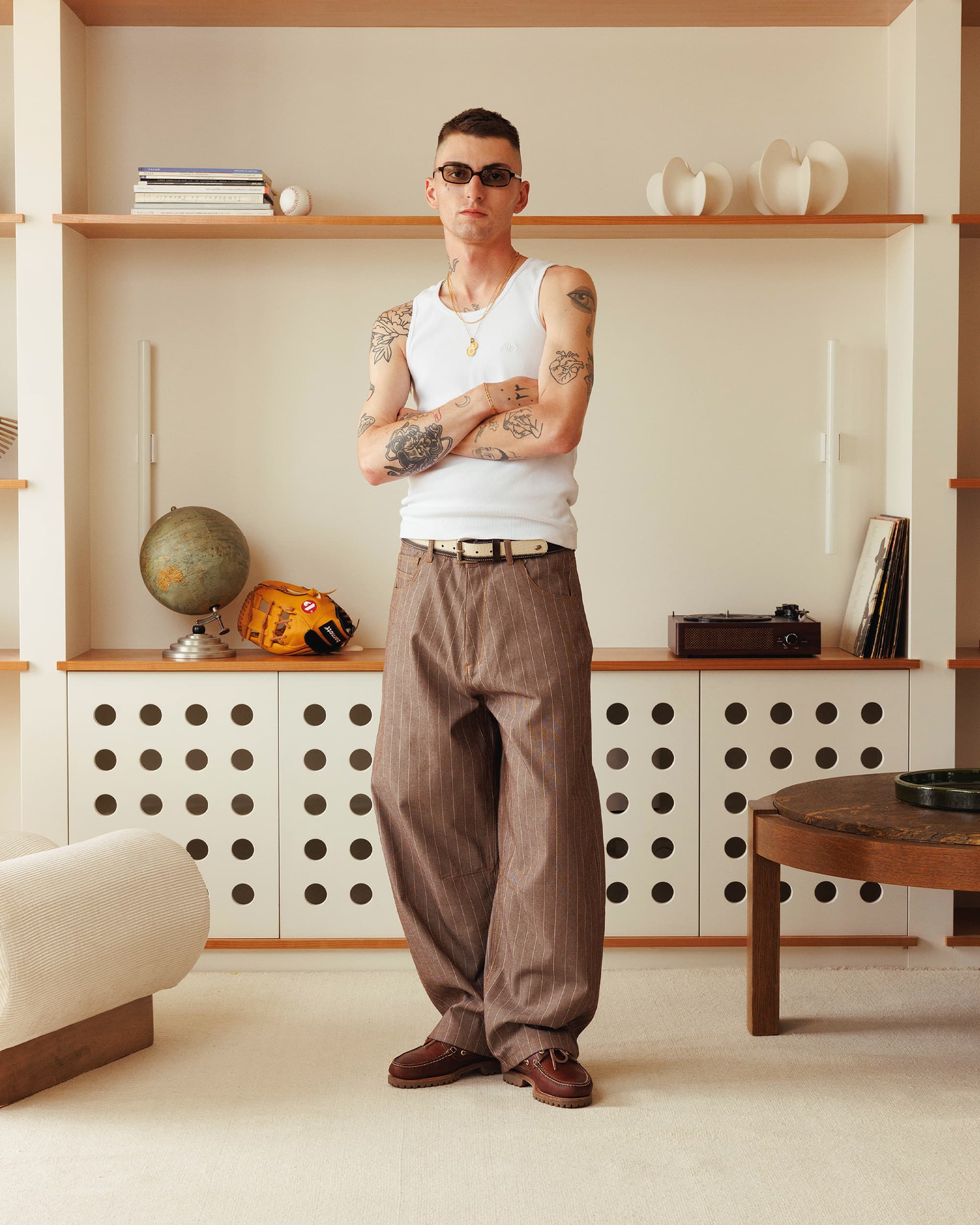 Saiko Pinstripe Jeans - Brown