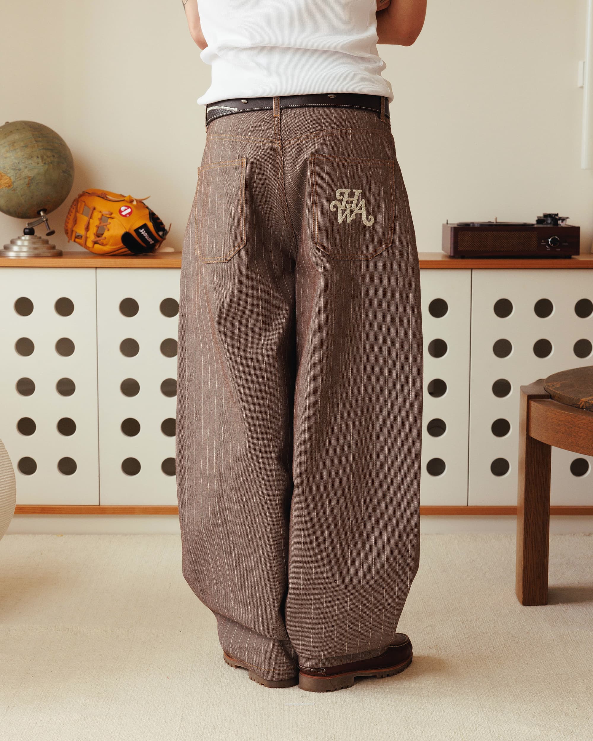 Saiko Pinstripe Jeans - Brown
