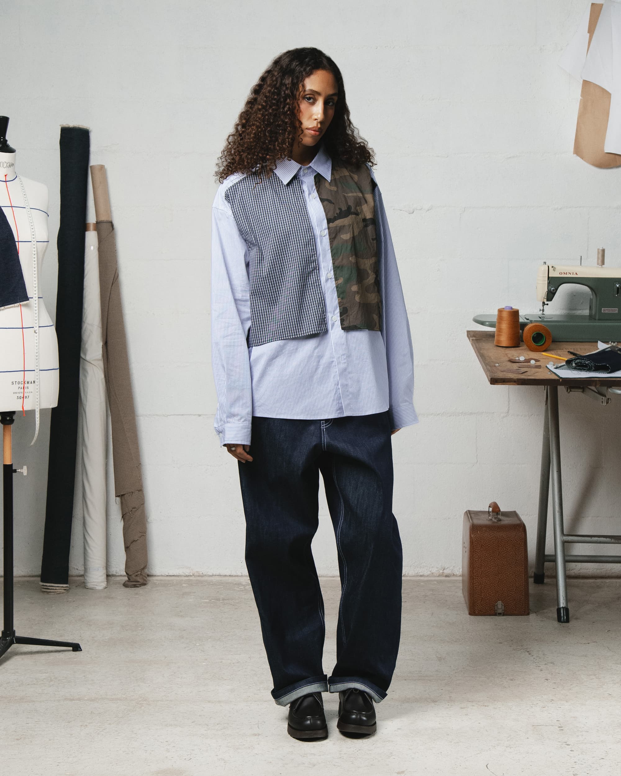 Removable Panel Shirt - Camo / Check