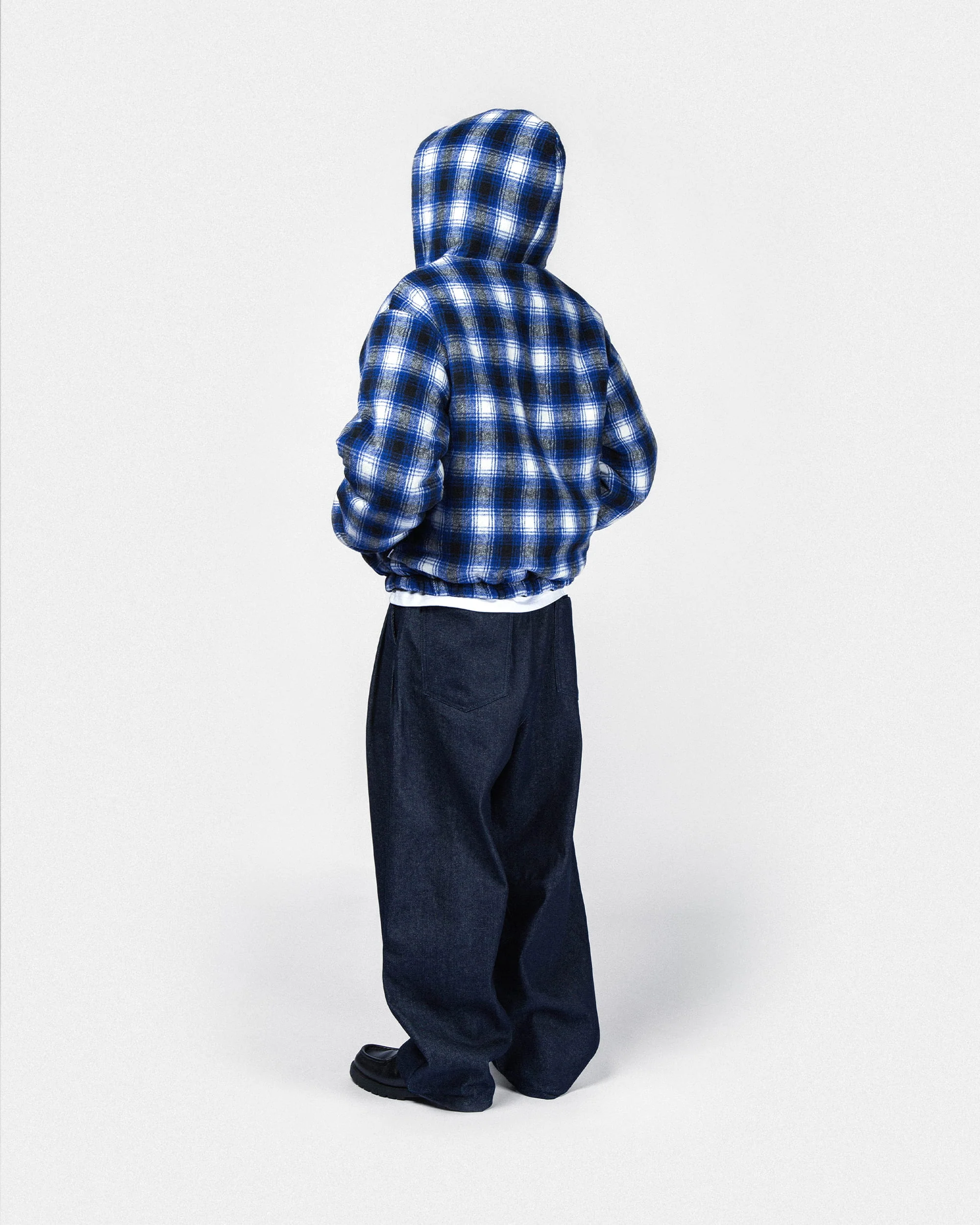 Reversible hooded workwear jacket - Blue