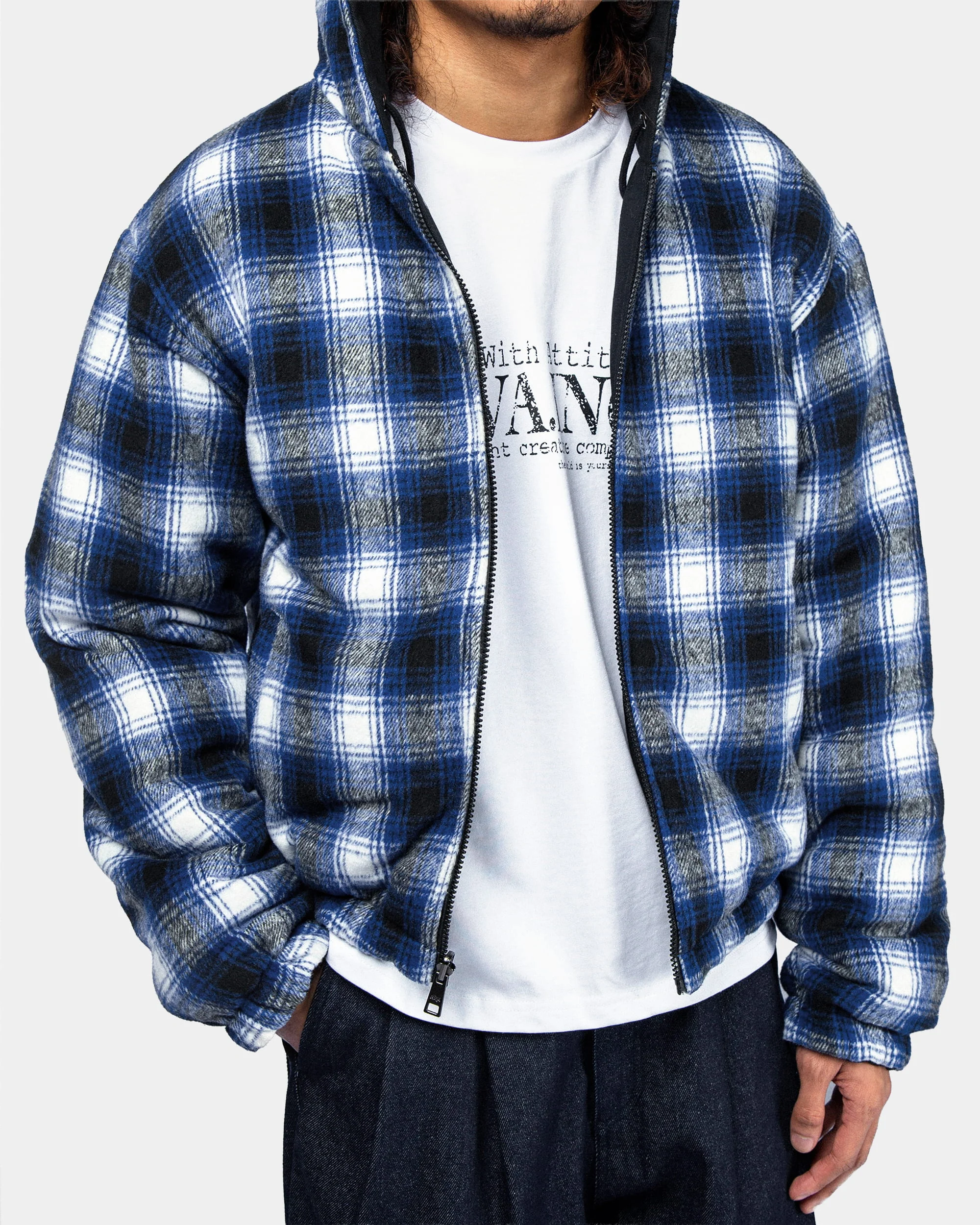 Reversible hooded workwear jacket - Blue
