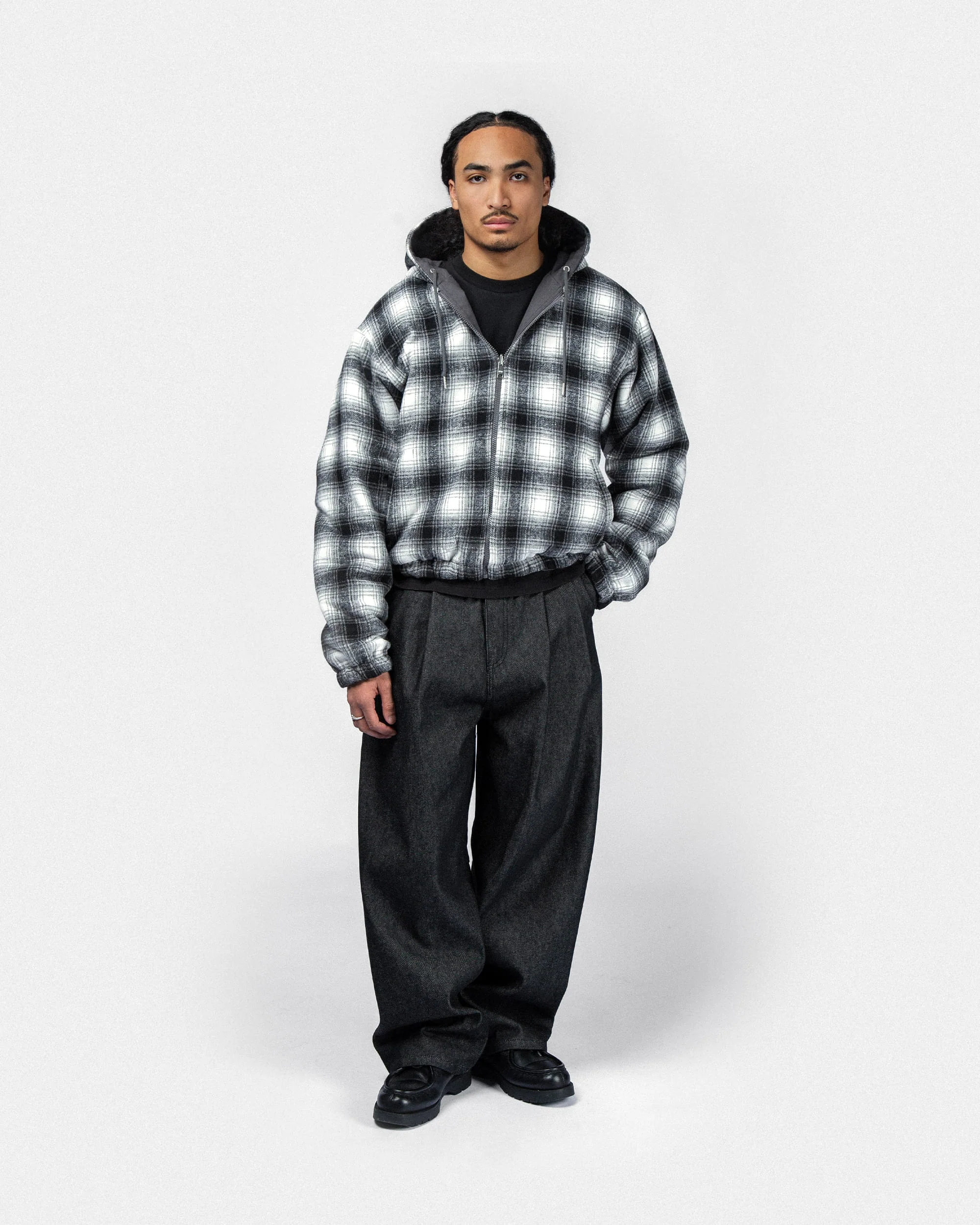 Reversible hooded workwear jacket - Grey