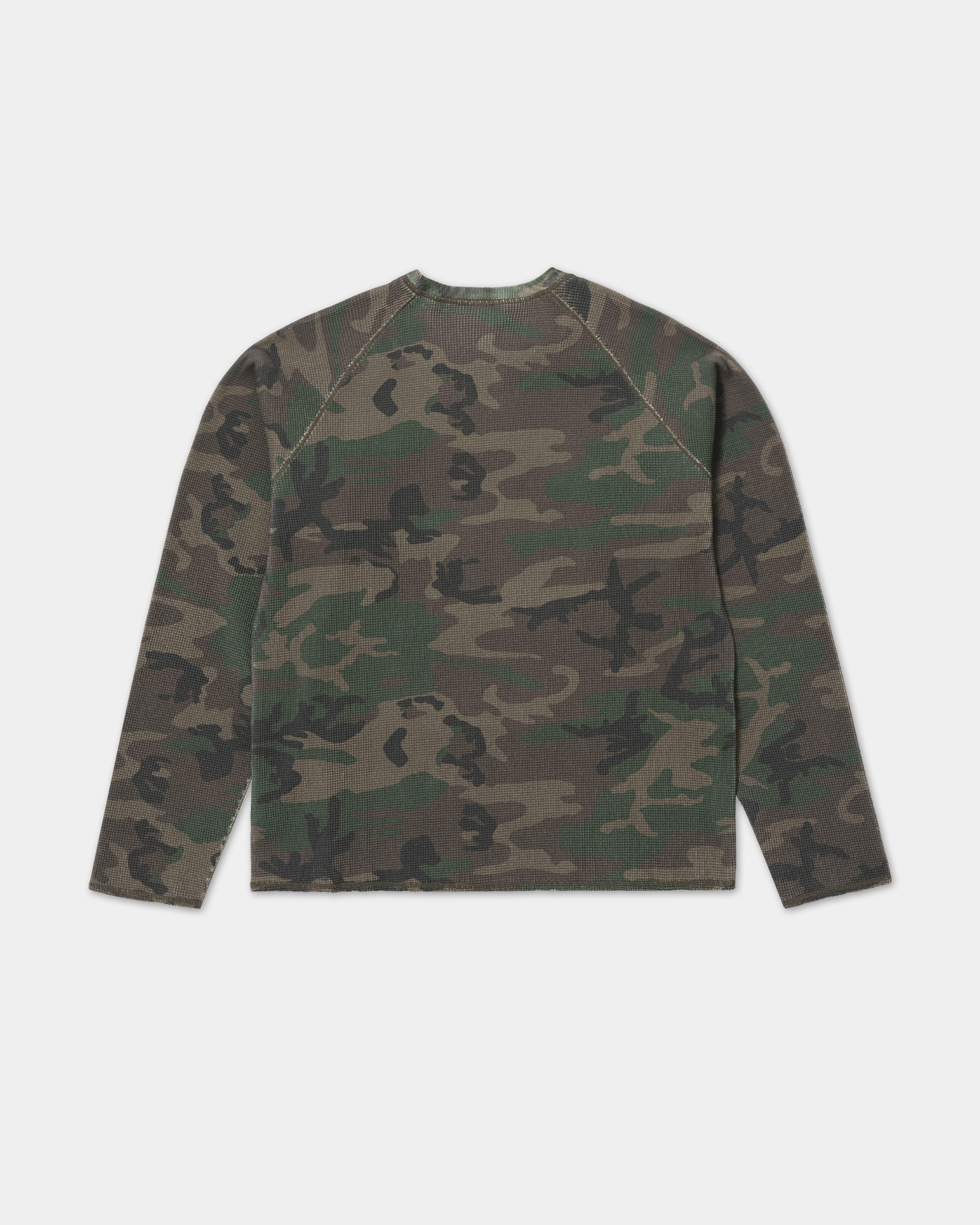 Long Sleeve Waffle Knit T-Shirt - Camo