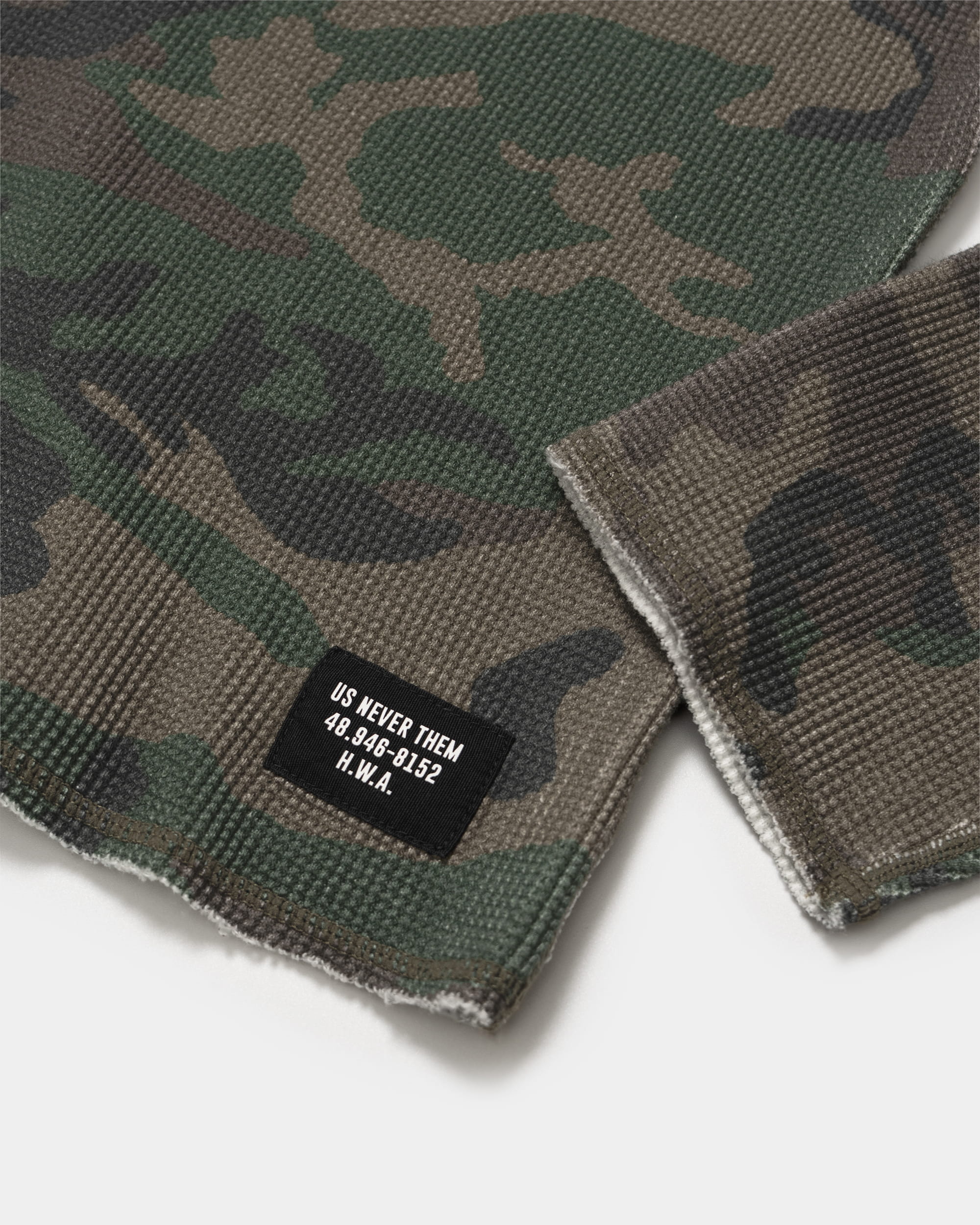 Long Sleeve Waffle Knit T-Shirt - Camo